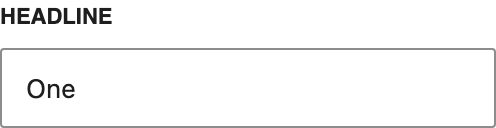 Headline setting in the block editor sidebar