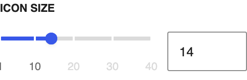 Icon Size setting in the block editor sidebar