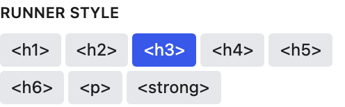 Runner Style setting in the block editor sidebar