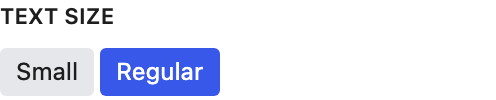 Text Size setting in the block editor sidebar