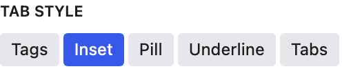 Tab Style setting in the block editor sidebar
