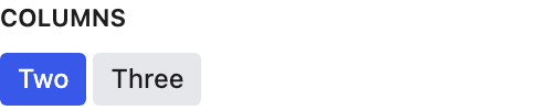 Columns setting in the block editor sidebar