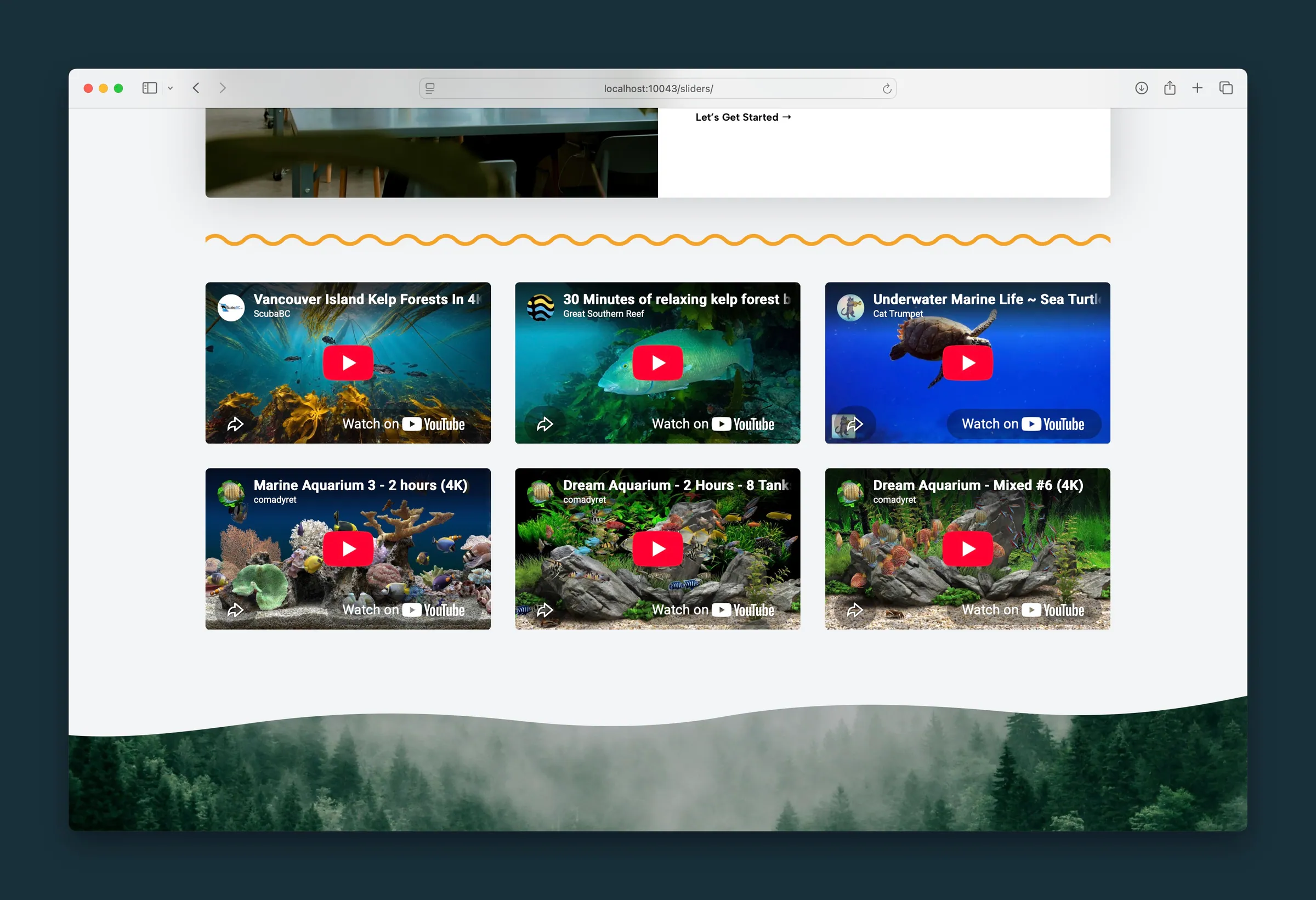Six YouTube videos in a three-column grid.