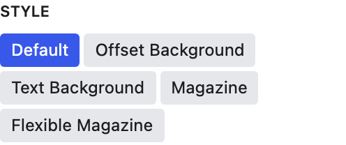 Style setting in the block editor sidebar