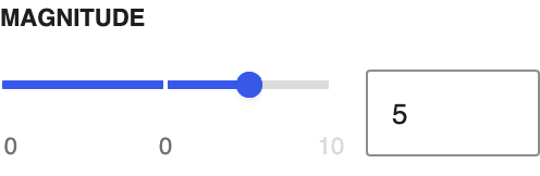 Magnitude setting in the block editor sidebar