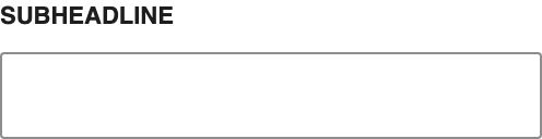 Subheadline setting in the block editor sidebar