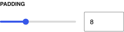 Padding setting in the block editor sidebar