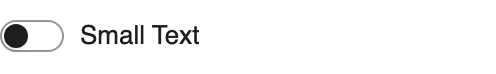 Small Text setting in the block editor sidebar