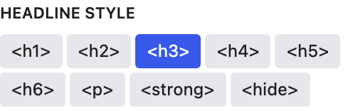 Headline Style setting in the block editor sidebar