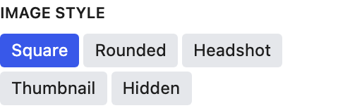 Image Style setting in the block editor sidebar