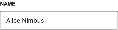 Name setting in the block editor sidebar