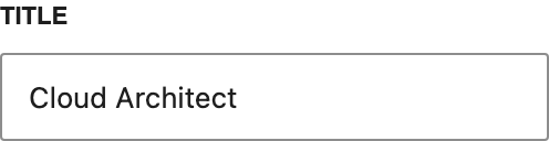 Title setting in the block editor sidebar