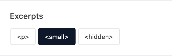Excerpts setting in the block editor sidebar