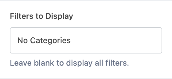 Filters to Display setting in the block editor sidebar