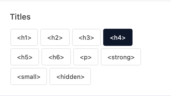 Titles setting in the block editor sidebar