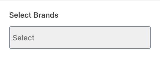 Select Brands setting in the block editor sidebar