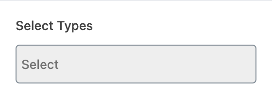 Select Types setting in the block editor sidebar