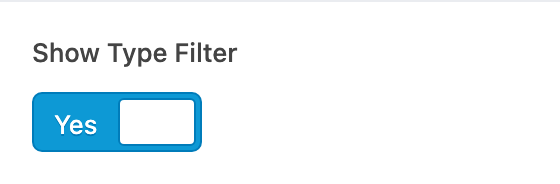 Show Type Filter setting in the block editor sidebar