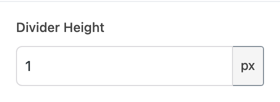 Divider Height setting in the block editor sidebar