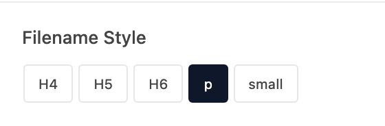 Filename Style setting in the block editor sidebar