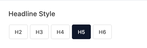 Headline Style setting in the block editor sidebar
