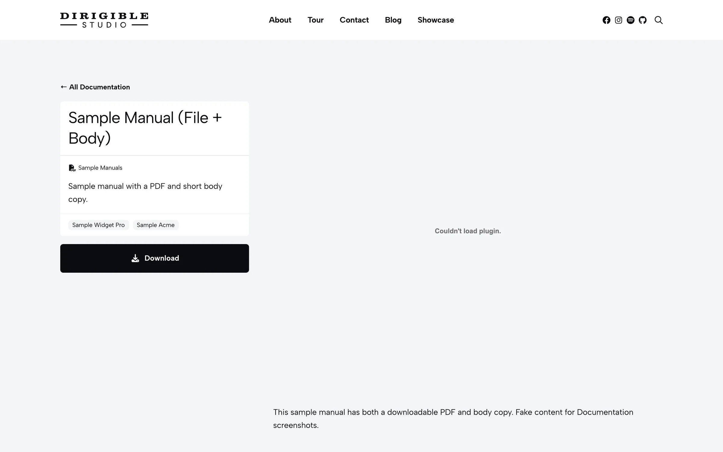 A documentation page with file preview and body copy.