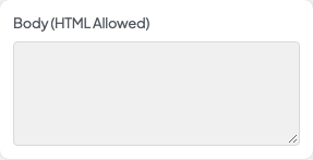 Body (HTML Allowed) setting in the block editor sidebar