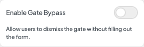 Enable Gate Bypass setting in the block editor sidebar