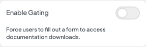 Enable Gating setting in the block editor sidebar