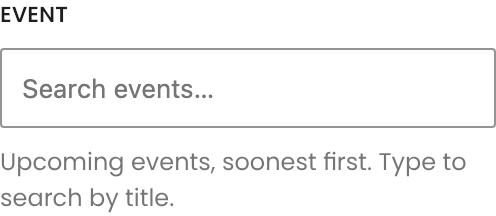 Event setting in the block editor sidebar