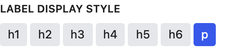 Label Display Style setting in the block editor sidebar
