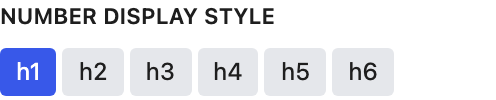 Number Display Style setting in the block editor sidebar