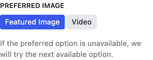 Preferred Image setting in the block editor sidebar