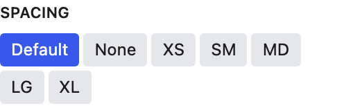 Spacing setting in the block editor sidebar