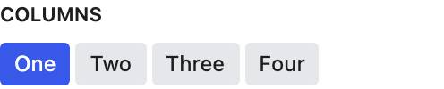 Columns setting in the block editor sidebar