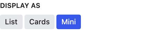 Display As setting in the block editor sidebar