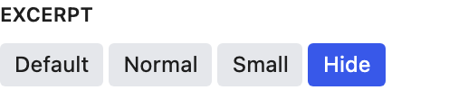 Excerpt setting in the block editor sidebar