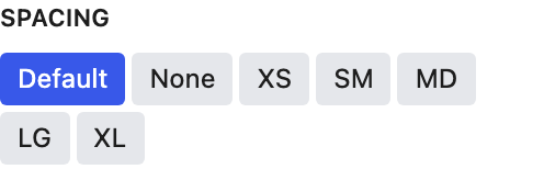Spacing setting in the block editor sidebar