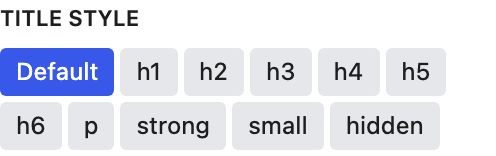 Title Style setting in the block editor sidebar