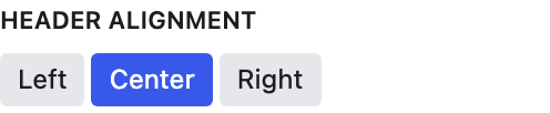Header Alignment setting in the block editor sidebar