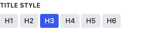 Title Style setting in the block editor sidebar