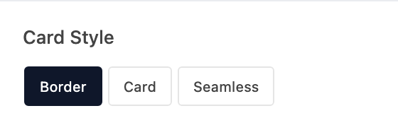 Card Style setting in the block editor sidebar
