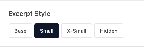 Excerpt Style setting in the block editor sidebar