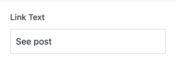 Link Text setting in the block editor sidebar