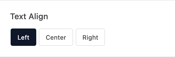 Text Align setting in the block editor sidebar