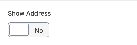 Show Address setting in the block editor sidebar