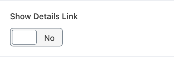 Show Details Link setting in the block editor sidebar