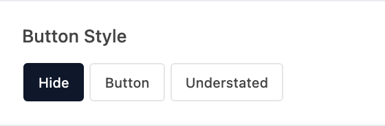Button Style setting in the block editor sidebar