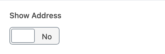 Show Address setting in the block editor sidebar