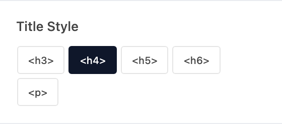 Title Style setting in the block editor sidebar